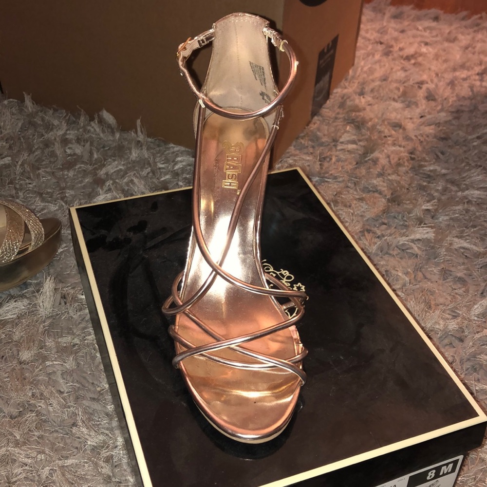 Rose Gold Tie Wrap Around Heels